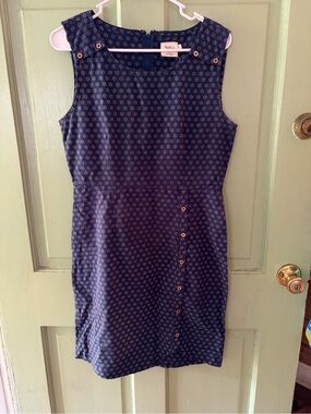 Mata Traders Cotton Sleeveless Blue Floral-Print Casual Dress M